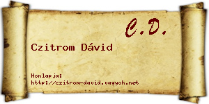 Czitrom Dávid névjegykártya